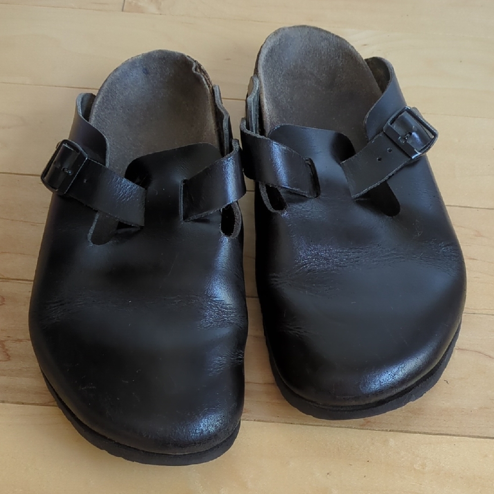 Birkenstock Boston Black Women's Leather Shoes